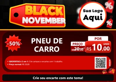 Modelo de Cartaz para Cartaz A4 Horizontal com o tema Black November para Auto peças