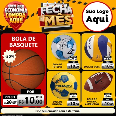 Modelo de Rede Social para Feed Facebook com o tema Fecha Mês para Artigos Esportivos