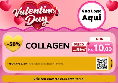 Modelo de Cartaz para Cartaz A4 Horizontal com o tema Valentine's Day para Suplementos alimentares