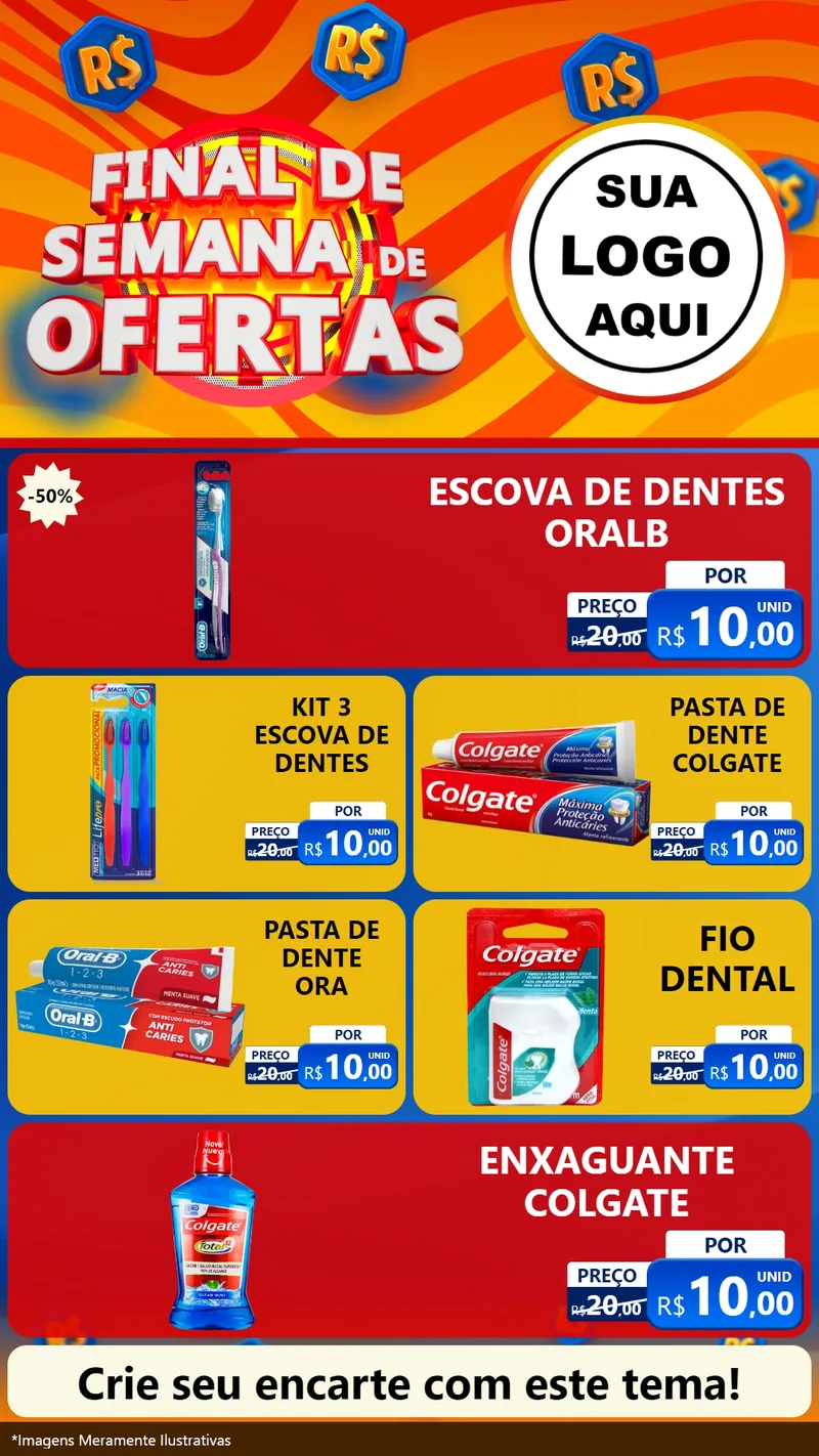 Modelo de TV para TV Vertical com o tema Final de Semana de Ofertas para Higiene Pessoal