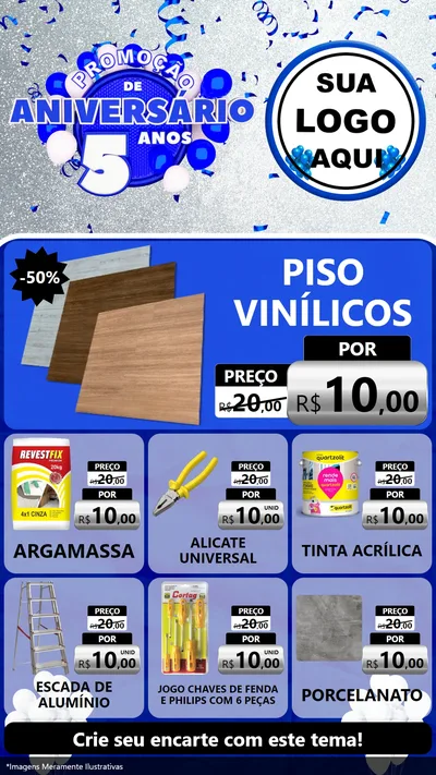 Modelo de Rede Social para Stories com o tema Promoção de Aniversário - 5 Anos para Material para Construção