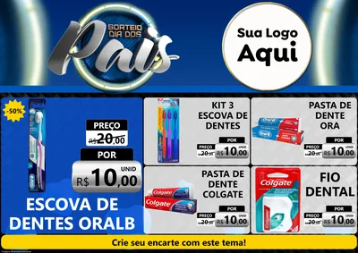 Modelo de Encarte para Encarte A4 Horizontal com o tema Sorteio Dia Dos Pais para Higiene Pessoal