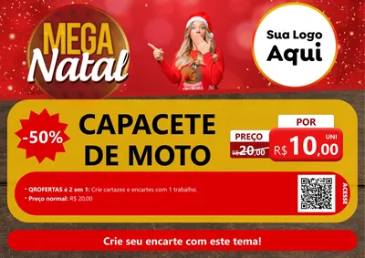 Modelo de Cartaz para Cartaz A4 Horizontal com o tema Mega Natal para Moto peças
