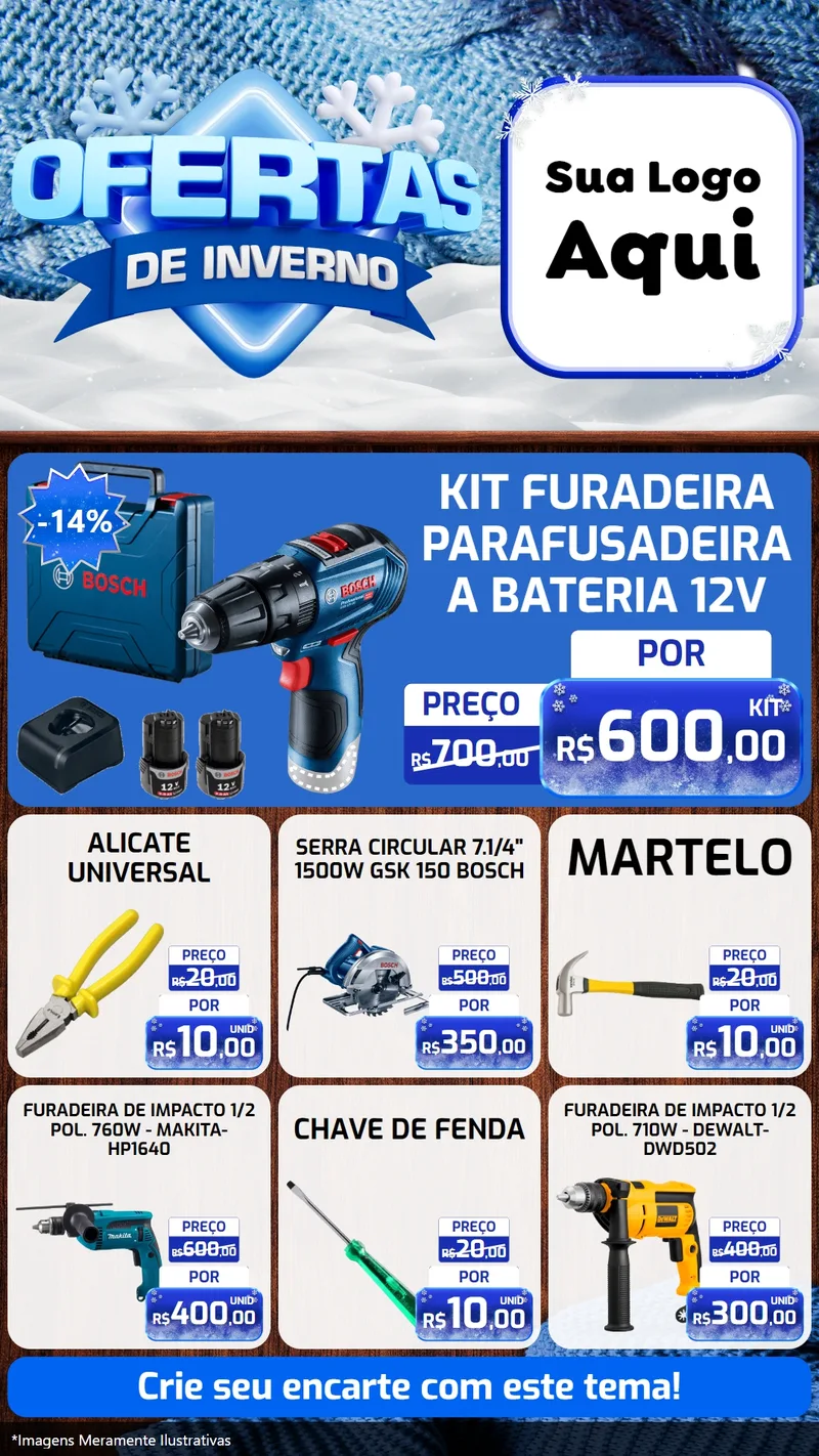 Modelo de Rede Social para Stories com o tema Ofertas de Inverno para Maquinas e Ferramentas