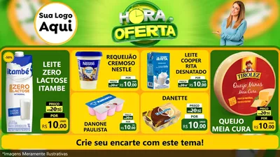Modelo de TV para TV Horizontal com o tema Hora da Oferta para Frios e Laticínios