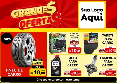 Modelo de Encarte para Encarte A4 Horizontal com o tema Grandes Ofertas para Auto peças