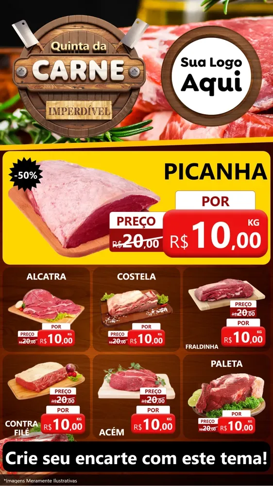 Modelo de Rede Social para Stories com o tema Quinta Da Carne para Açougue