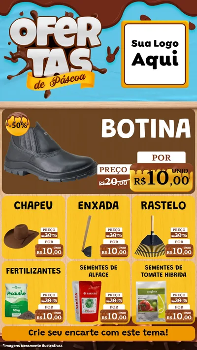 Modelo de Rede Social para Stories com o tema Ofertas de Páscoa para Agropecuária