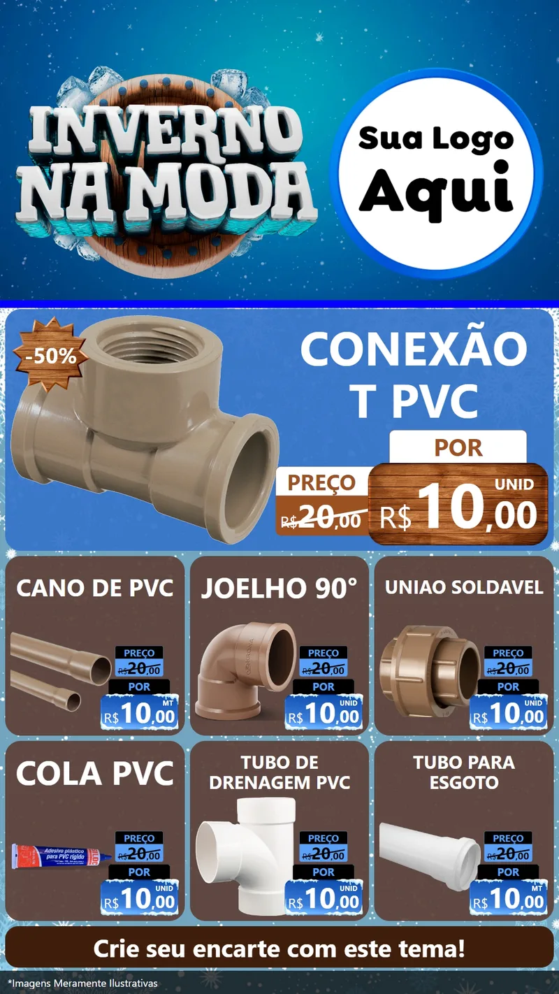 Modelo de Rede Social para Stories com o tema Inverno na Moda para Tubos e conexões