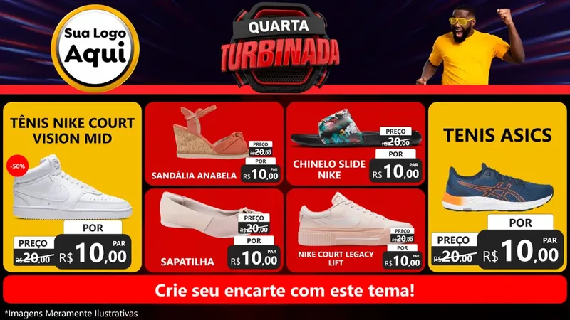 Modelo de TV para TV Horizontal com o tema Quarta Turbinada para Calçados