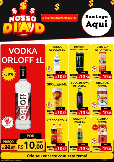 Modelo de Encarte para Encarte A4 Vertical com o tema Nosso Dia D para Distribuidora de bebidas