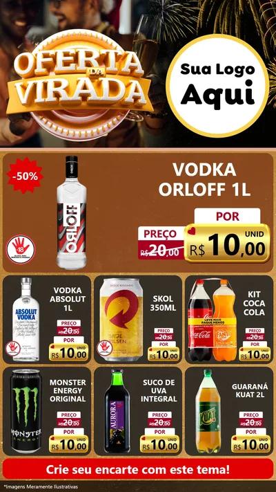 Modelo de Rede Social para Stories com o tema Oferta da Virada para Distribuidora de bebidas
