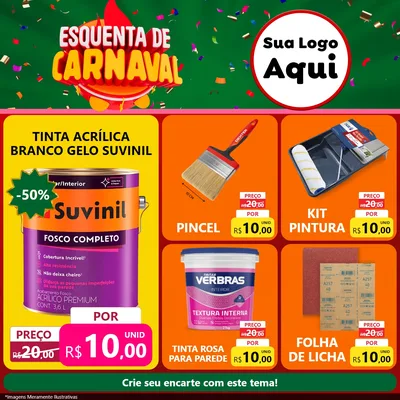 Modelo de Rede Social para Feed Facebook com o tema Esquenta de Carnaval para Tintas e Ferramentas