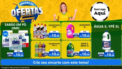 Modelo de TV para TV Horizontal com o tema Semana de Ofertas - Copa para Produtos de Limpeza