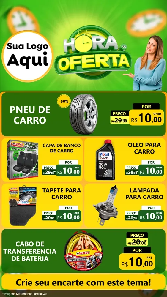 Modelo de TV para TV Vertical com o tema Hora da Oferta para Auto peças