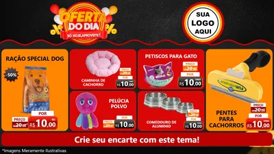 Modelo de TV para TV Horizontal com o tema Oferta do Dia - Só hoje, Aproveite! para Pet Shop