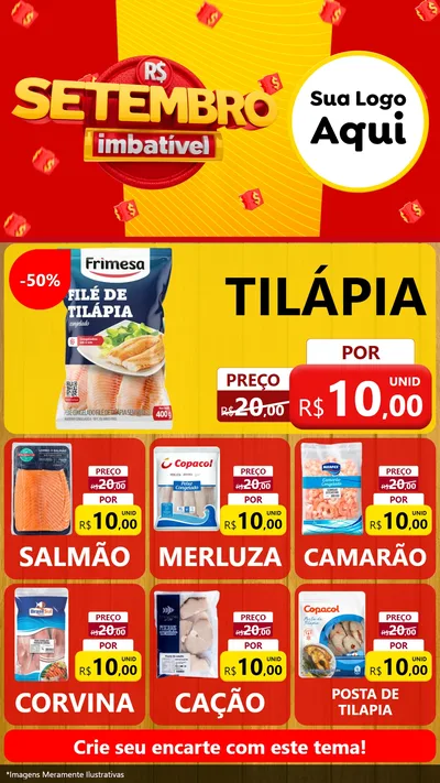 Modelo de Rede Social para Stories com o tema Setembro Imbatível para Peixaria