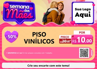 Modelo de Cartaz para Cartaz A4 Horizontal com o tema Semana das Mães para Material para Construção