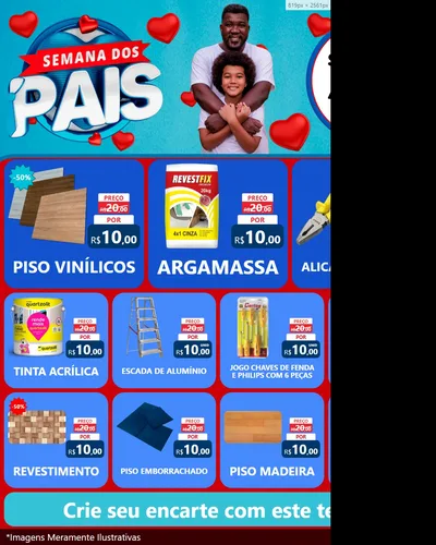 Modelo de Rede Social para Feed Instagram com o tema Semana Dos Pais para Material para Construção