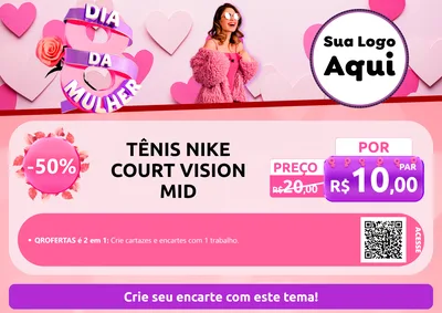 Modelo de Cartaz para Cartaz A4 Horizontal com o tema Dia da Mulher para Calçados
