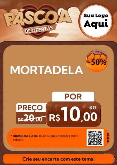 Modelo de Cartaz para Cartaz A4 Vertical com o tema Páscoa de Ofertas para Frios e Laticínios