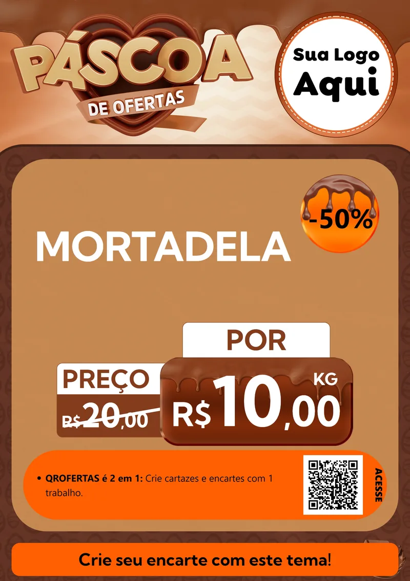 Modelo de Cartaz para Cartaz A4 Vertical com o tema Páscoa de Ofertas para Frios e Laticínios