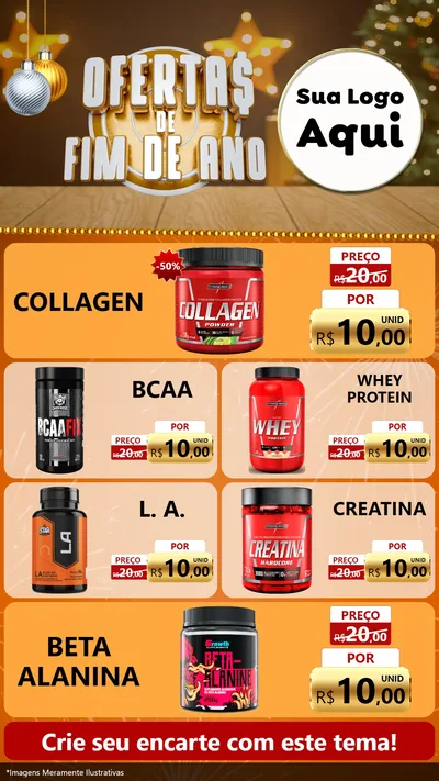 Modelo de TV para TV Vertical com o tema Ofertas de Fim de Ano para Suplementos alimentares