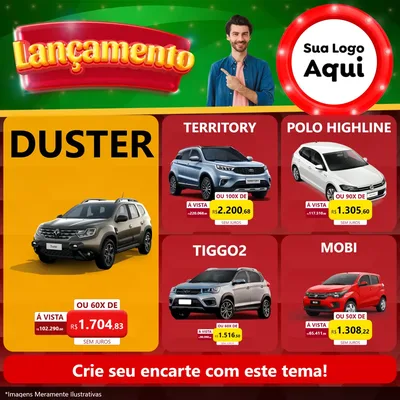 Modelo de Rede Social para Feed Facebook com o tema Lançamento para Concessionaria de Carros