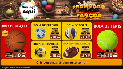 Modelo de TV para TV Horizontal com o tema Promoção Páscoa para Artigos Esportivos