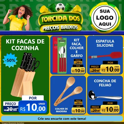 Modelo de Rede Social para Feed Facebook com o tema Torcida dos Preços Baixos para Utilidades Domésticas