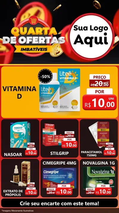 Modelo de Rede Social para Stories com o tema Quarta de Ofertas Imbatíveis para Farmácia