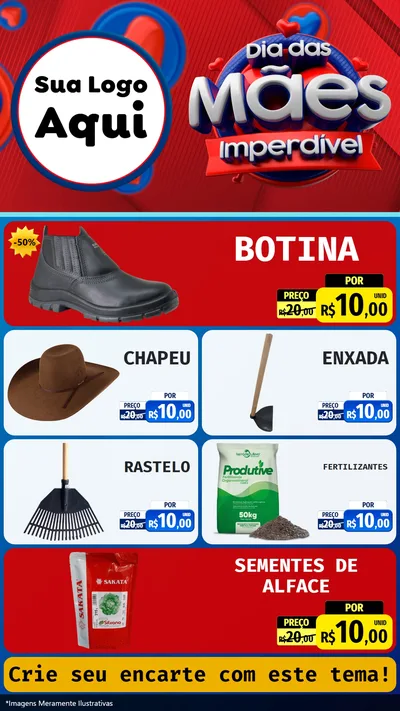 Modelo de TV para TV Vertical com o tema Dia Das Mães Imperdível para Agropecuária
