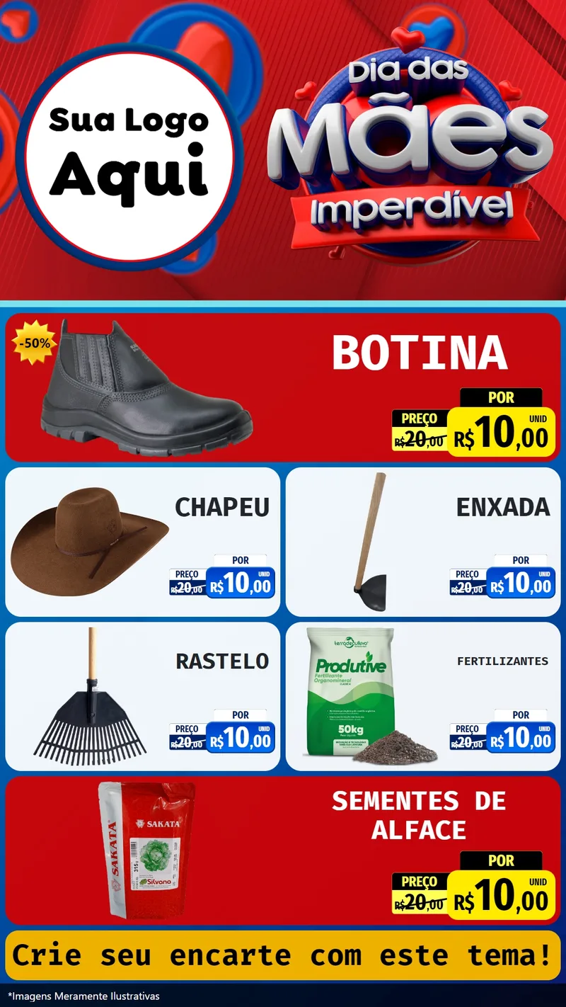 Modelo de TV para TV Vertical com o tema Dia Das Mães Imperdível para Agropecuária