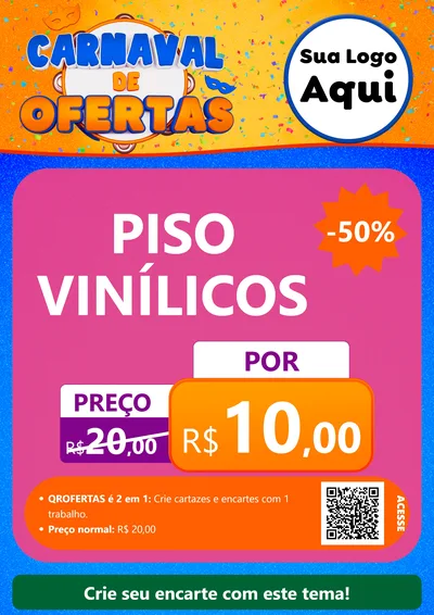 Modelo de Cartaz para Cartaz A4 Vertical com o tema Carnaval de Ofertas para Material para Construção