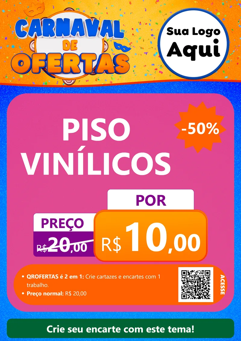 Modelo de Cartaz para Cartaz A4 Vertical com o tema Carnaval de Ofertas para Material para Construção