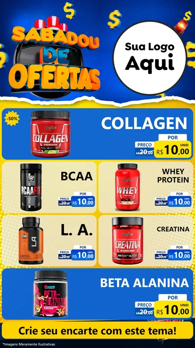 Modelo de TV para TV Vertical com o tema Sabadou de Ofertas para Suplementos alimentares