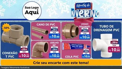 Modelo de TV para TV Horizontal com o tema Ofertas de Inverno para Tubos e conexões