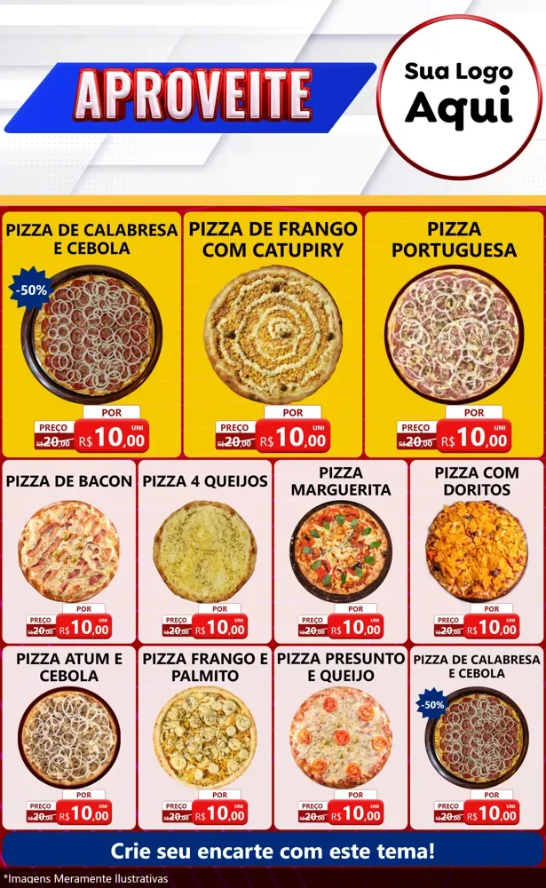 Modelo de Encarte para Encarte Grande com o tema Aproveite para Pizzaria