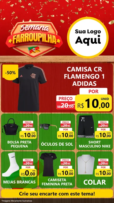Modelo de Rede Social para Stories com o tema Semana Farroupilha para Roupas e acessórios
