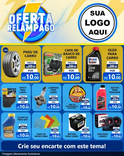 Modelo de Rede Social para Feed Instagram com o tema Oferta Relâmpago para Auto peças