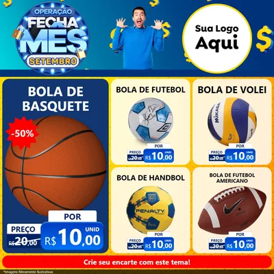 Modelo de Rede Social para Feed Facebook com o tema Operação Fecha Mês Setembro para Artigos Esportivos