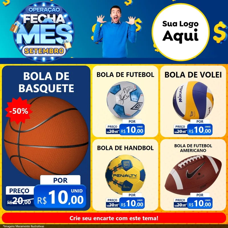 Modelo de Rede Social para Feed Facebook com o tema Operação Fecha Mês Setembro para Artigos Esportivos