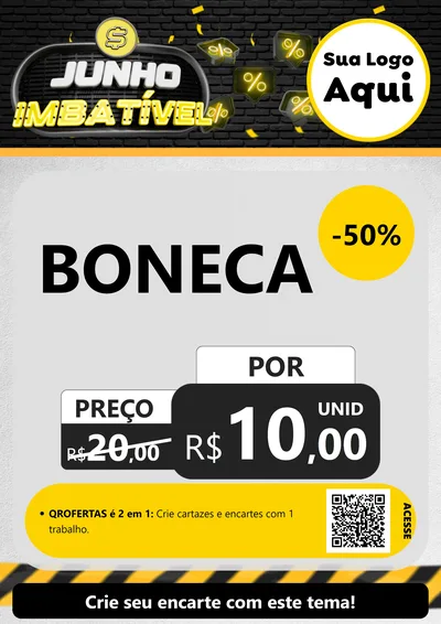 Modelo de Cartaz para Cartaz A4 Vertical com o tema Junho Imbatível para Brinquedos
