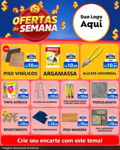 Modelo de Rede Social para Feed Instagram com o tema Ofertas Da Semana para Material para Construção