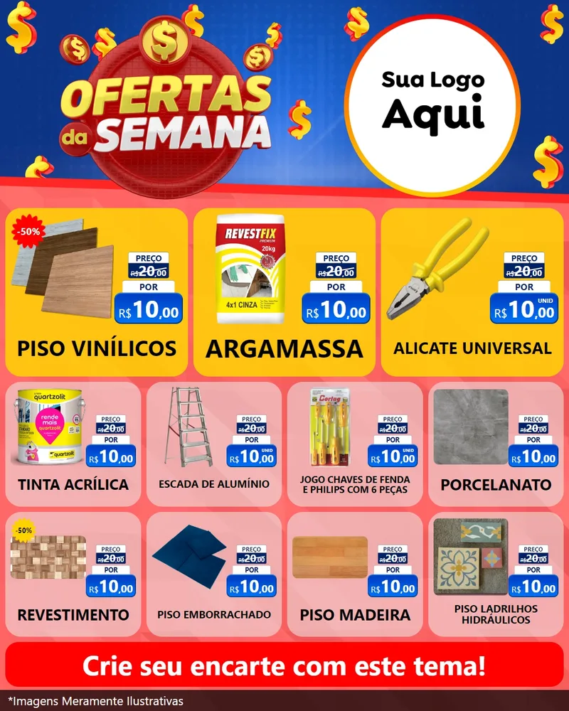 Modelo de Rede Social para Feed Instagram com o tema Ofertas Da Semana para Material para Construção
