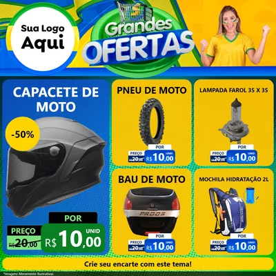 Modelo de Rede Social para Feed Facebook com o tema Grandes Ofertas para Moto peças