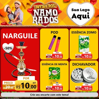 Modelo de Rede Social para Feed Facebook com o tema Arraiá dos Namorados para Tabacaria