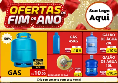 Modelo de Encarte para Encarte A4 Horizontal com o tema Ofertas de Fim de Ano para Água e gás