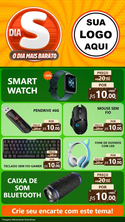 Modelo de TV para TV Vertical com o tema Dia S - O Dia Mais Barato para Informática