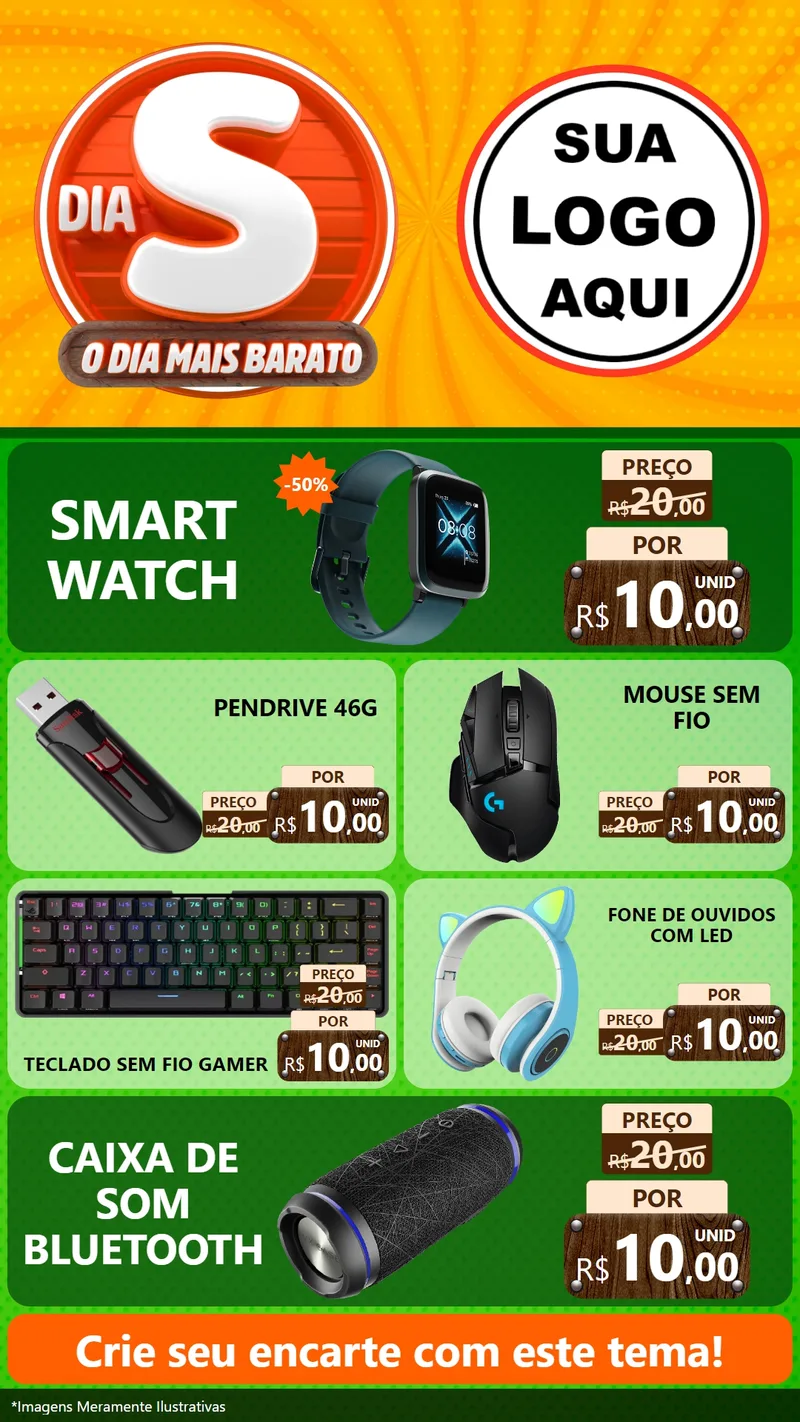 Modelo de TV para TV Vertical com o tema Dia S - O Dia Mais Barato para Informática